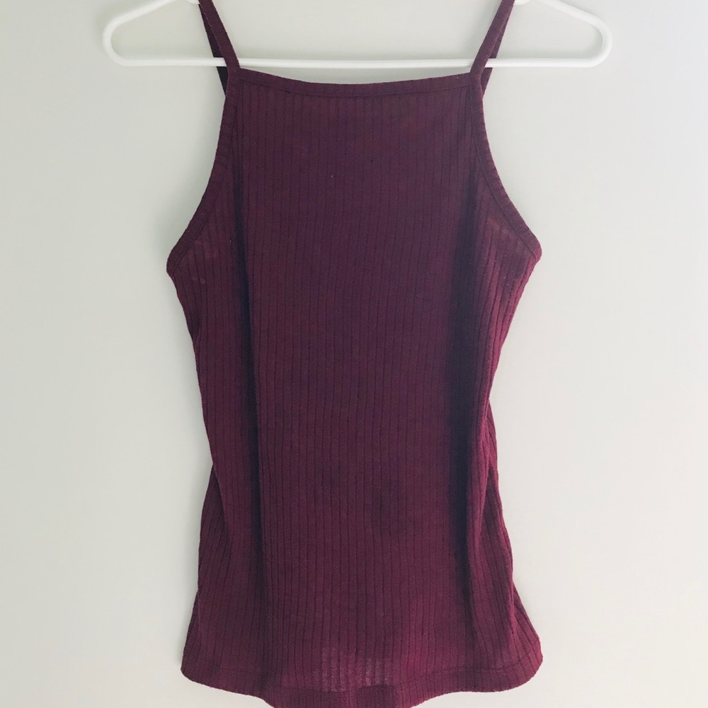 Crimson Backless Cami Shirt.